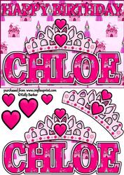 Birthday Princess A5 Name Card Chloe