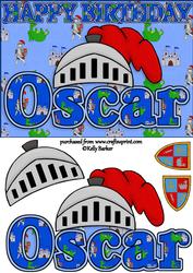 Birthday Knight A5 Name Card Oscar