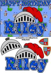 Birthday Knight A5 Name Card Riley