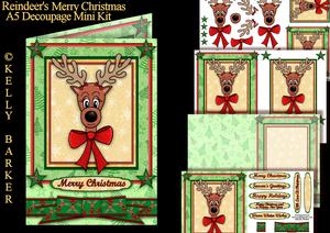 Reindeer's Merry Christmas A5 Decoupage Mini Kit