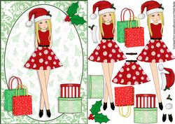 Christmas Shopping Boxes and Bags Blonde Decoupage