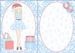 Christmas Shopping Boxes and Bags Blonde in Blue Insert