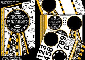 Wasps Rugby Rosette Birthday Father's Day