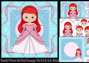 Beautiful Princess Red Head Decoupage Mini Kit
