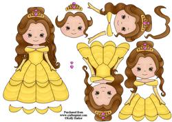 Beautiful Princess Belle Decoupage Sheet