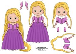 Beautiful Princess Rapunzel Decoupage Sheet