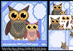 Fathers Day Happy Birthday Owl Pink Bow Mini Kit