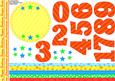 All Ages Birthday Rosette Orange Stripes