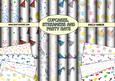 Cupcakes, Streamers, Party Hats Backing Paper Background Kit