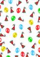 Balloons and Red Party Hats Backing Paper Background Vellum