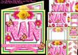 Nan Birthday Yellow and Pink Flowers 8x8 Mini Kit