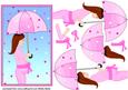 Baby Shower Baby Girl Pink Decoupage Brunette Mum