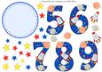 Space Birthday Rosette Numbers 5-9 Add on Sheet
