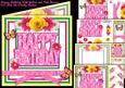 Happy Birthday Yellow and Pink Flowers 8x8 Mini Kit