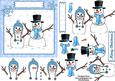Snowmen in Blue Card Front and Decoupage