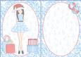 Christmas Shopping Boxes and Bags Brunette in Blue Insert