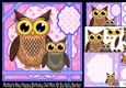 Mothers day Happy Birthday Owl Blue Frame Mini Kit