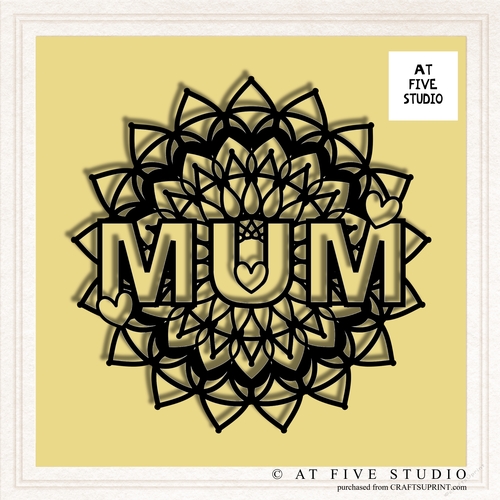 MUM Mandala Doily Papercutting Template SVG Cut File