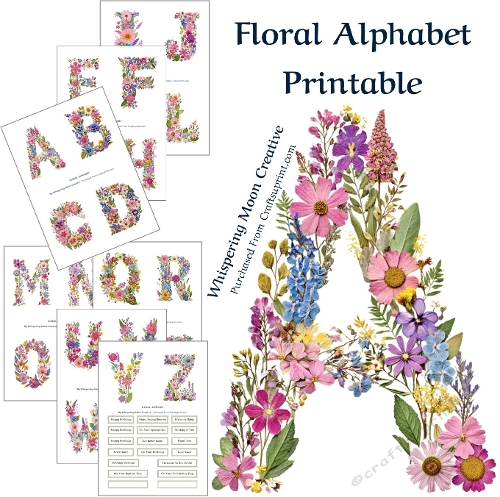 Floral Alphabet Monogram Printable