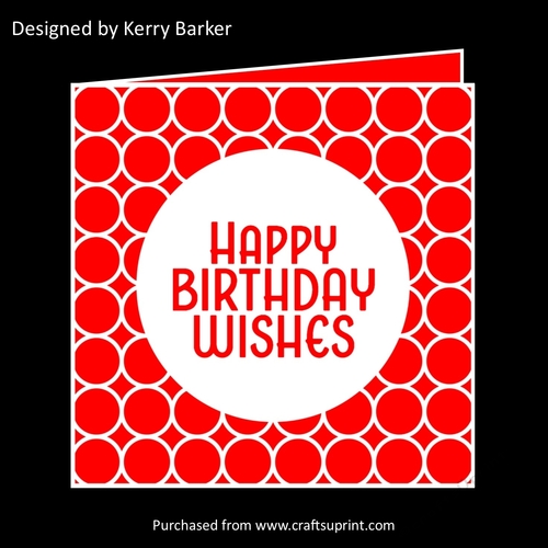 Happy Birthday Wishes Card Cutting Template - Circles Background