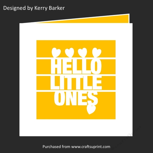Hello Little Ones Twins Card Cutting Template