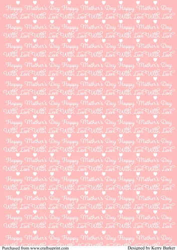 Happy Mothers Day With Love Background Sheet
