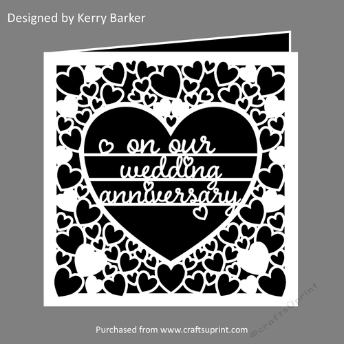 On Our Wedding Anniversary Card Cutting Template