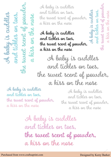 A Baby Is Cuddles Newborn Poem Verse Sheet