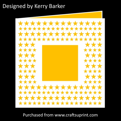 Starry Stars Square Aperture Card Cutting Template