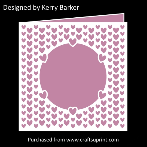 Pretty Hearts Circle Aperture Card Cutting Template