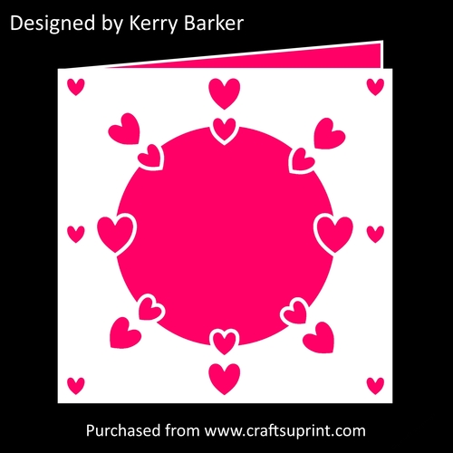 Wheel of Hearts Circle Aperture Card Cutting Template