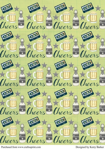 Beer Cheers Male Themed Fathers Day Background Sheet
