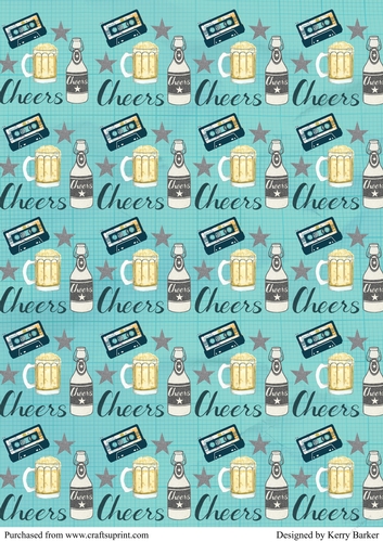 Beer Cheers Male Themed Fathers Day Background Sheet
