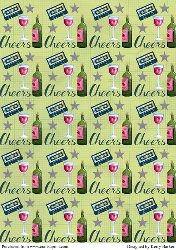 Wine Cheers Male Themed Fathers Day Background Sheet