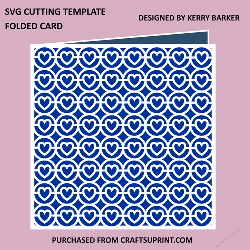 Outline Hearts in Circles Card Cutting Template