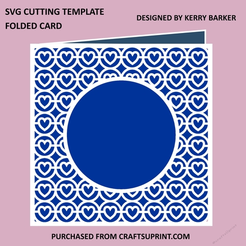 Outline Hearts in Circles Card with Circle Aperture Cutting Template