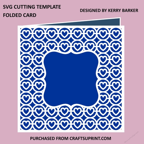 Outline Hearts in Circles Card with Fancy Aperture Cutting Template