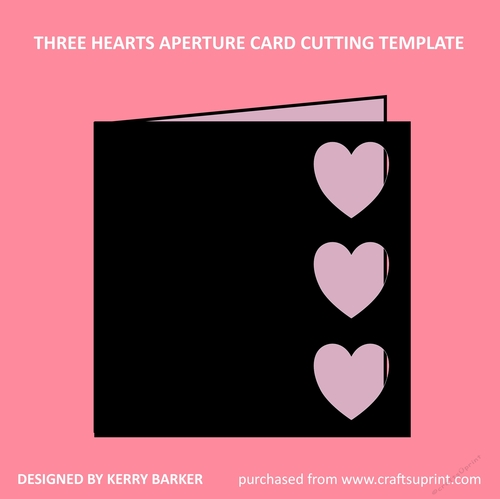 Three Hearts Aperture Card Cutting Template