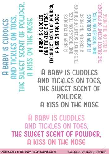 A Baby Is Cuddles Newborn Poem Verse Sheet