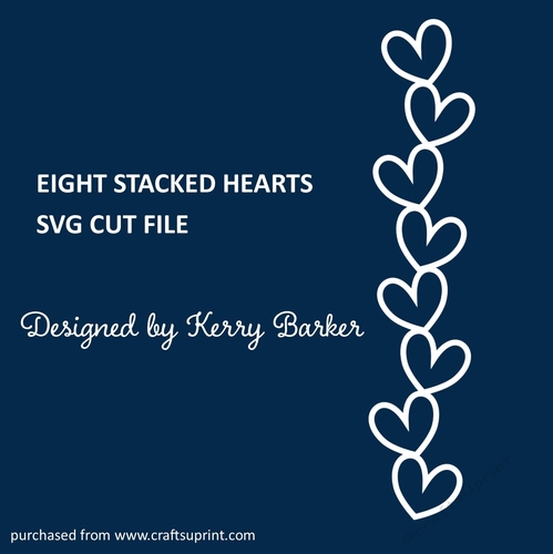 Eight 8 Stacked Hearts Border SVG Cutting Template