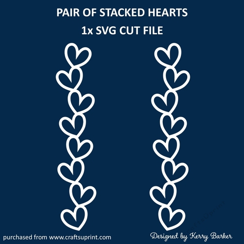 Pair of Stacked Hearts SVG Cutting Template