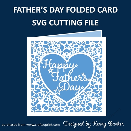 Fathers Day Folded Card SVG Cutting Template