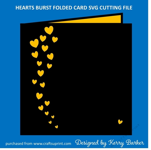 Hearts Burst Folded Card SVG Cutting Template