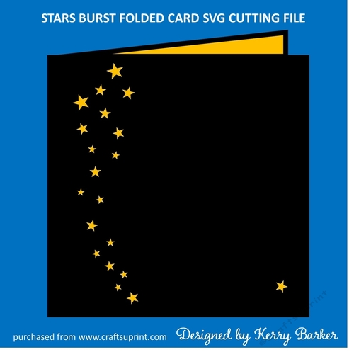 Stars Burst Folded Card SVG Cutting Template