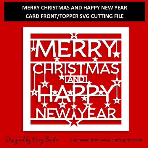 Christmas Greeting - Card Front/Topper - SVG Cutting Template To Cut Out
