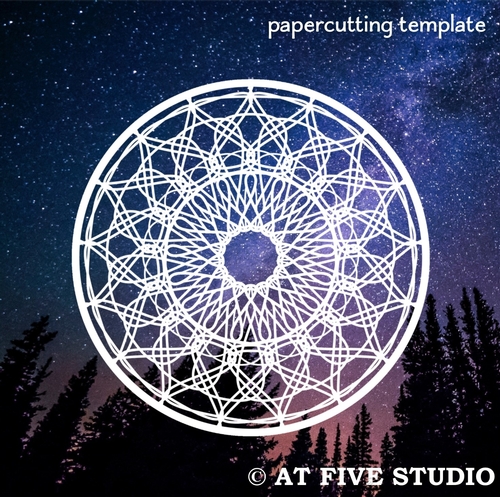 Mandala / Doily (Dreamcatcher Style) SVG Papercutting Template (mandala 1-e)