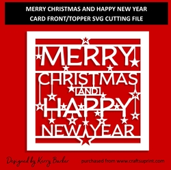 Christmas Greeting - Card Front/Topper - SVG Cutting Template To Cut Out