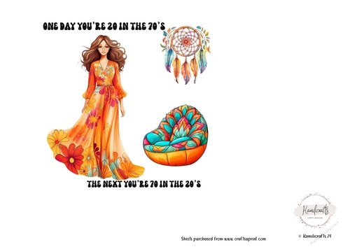 70s retro 70th birthday card