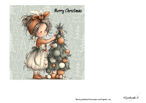 Little girl decorating the tree