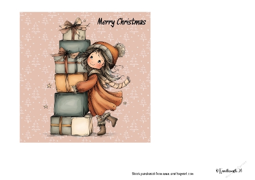 Little girl carrying presents